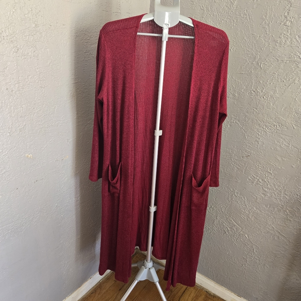 Lularoe Red Open Front Cardigan Duster
